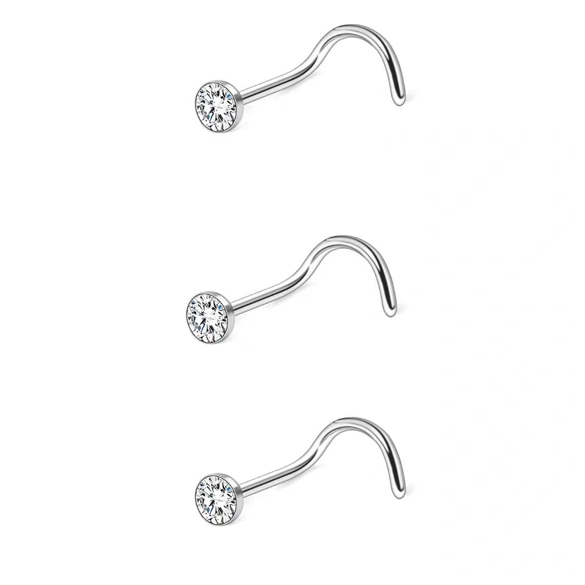 Europe and the United States cross-border hot human body piercing nose nail nose ring jewelry diamond factory wholesale