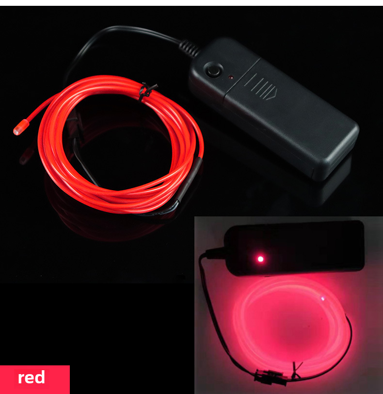 Luminous Line Cold Light El Electrified Led Atmosphere Light Line 3m Stickman Battery Box Set Cross-Border Products Hot Sale