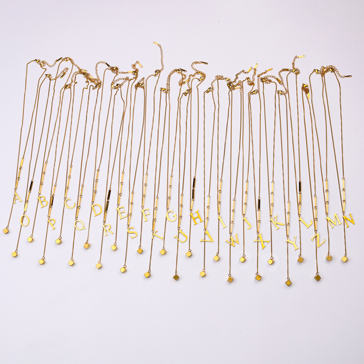 26 Letter Necklace European and American Simple Niche Design Letter Pendant Non-Fading Accessories Wholesale