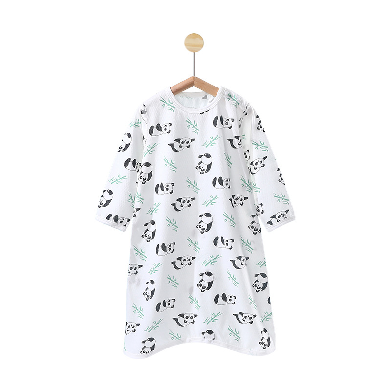 Baby nightgown anti-kick summer thin pure cotton baby pajamas newborn one-piece home wear male and female baby nightdress