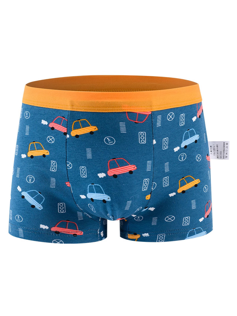 Summer Underwear Teenagers Cotton Boys Underwear Primary School Students Cartoon Cotton Four-Corner Children's Cotton Underwear Men