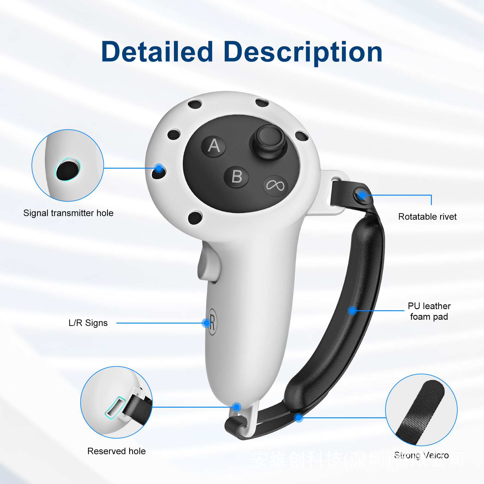 Meta Quest 3S Handle Anti-drop Anti-collision Anti-slip Anti-sweat Leather Silicone Protective Cover VR Accessories