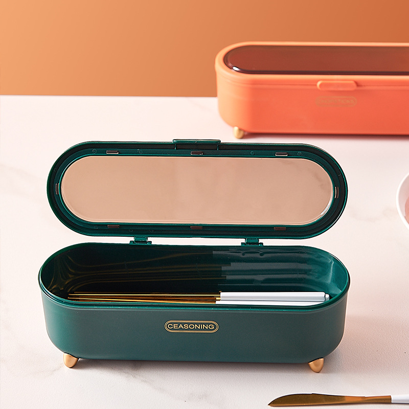Chopstick Storage Box, Accessible Luxury, Dust-Proof, Multi-Functional Drainable Chopstick Cage, Household Kitchen Knife, Fork, Tableware, Chopstick Cage