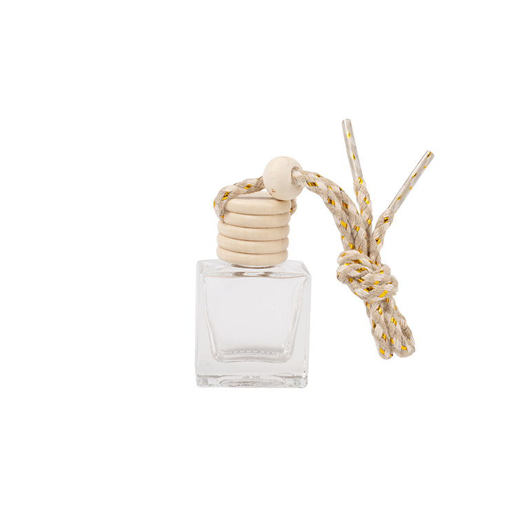 Flat Square Car 10ml Perfume Bottle Car Pendant Jewelry Empty Bottle Car Aromatherapy Bottle Car Supplies