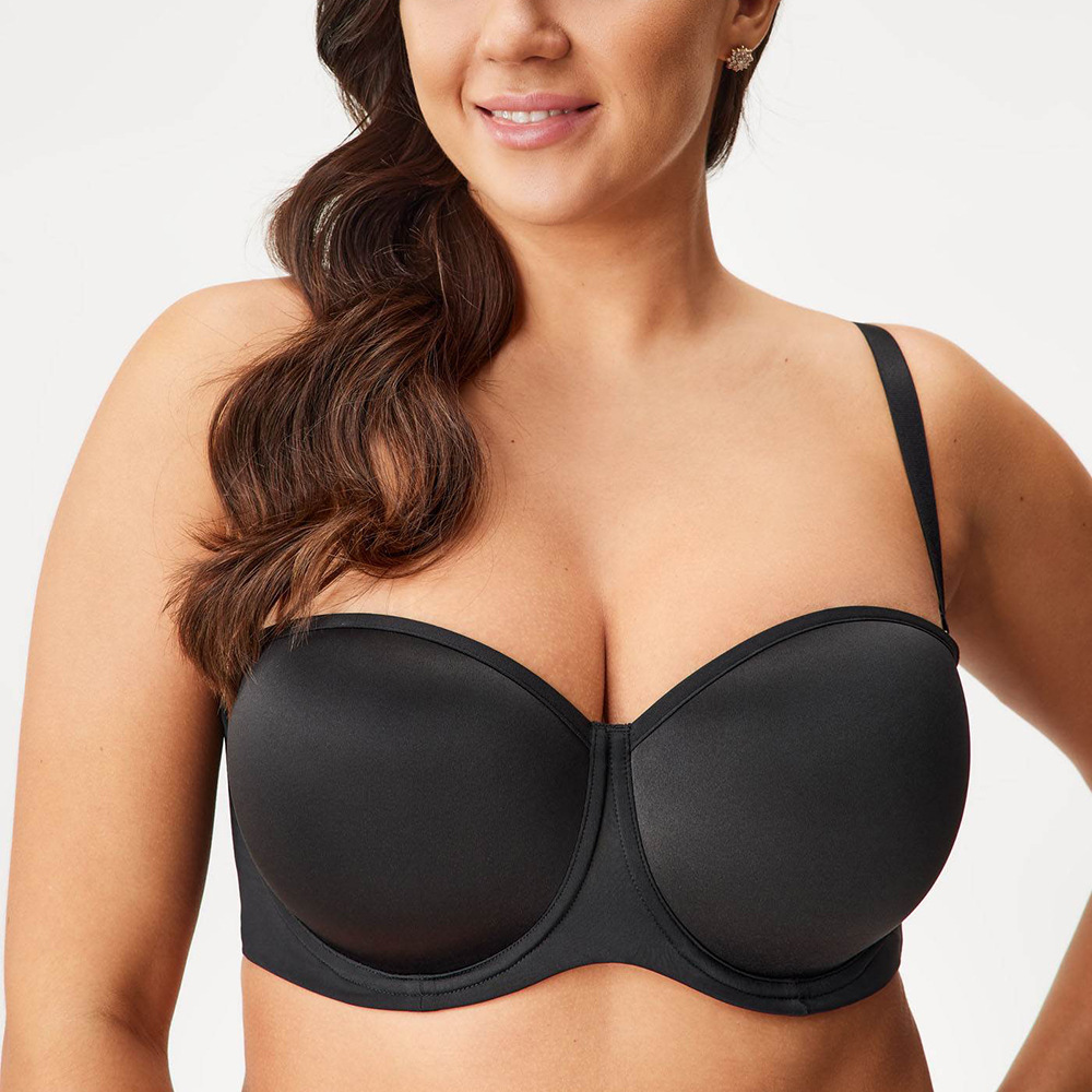 G Cup Large Size Glossy 1/2 Cup Non-Slip Detachable Shoulder Strap Bra Customized with Materials and Materials Designed on Demand and Quickly Released