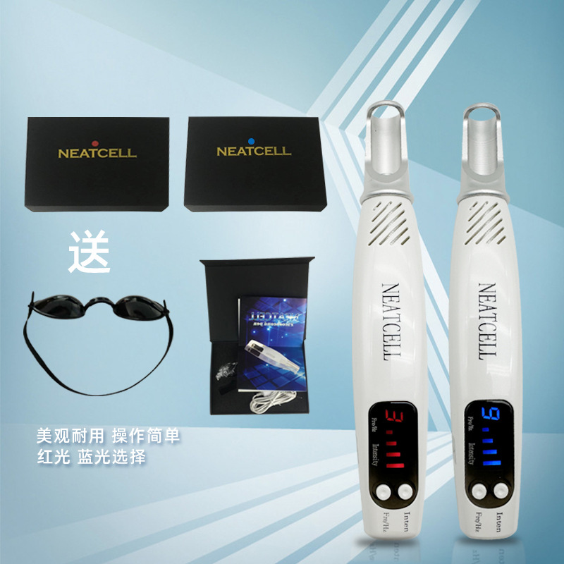 Foreign Trade Red and Blue Light Plug-In Handheld Picosecond Pen Laser Picosecond Spot Removal Convenient Eyebrow Washing Tattoo Beauty Instrument