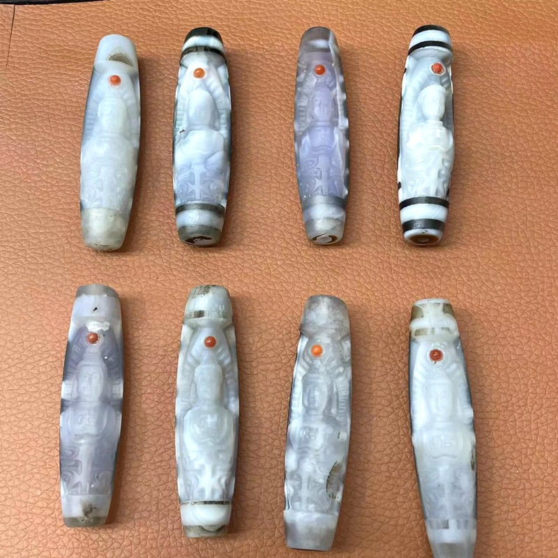 Подвеска с резьбой Будды из старых бусин Дзи, натуральный агат, тигриный зуб, девятиглазая бусина Дзи