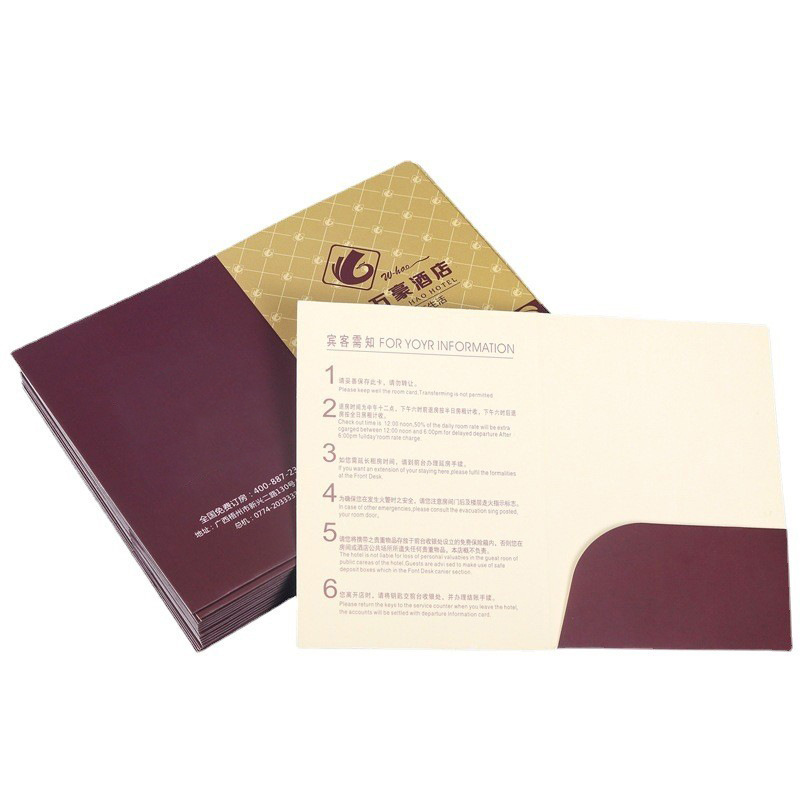 Source Manufacturer Customized Hotel Room Card Holder, Hotel Ktv Foldableing Colorful Paper Room Card Holder Printing Customization