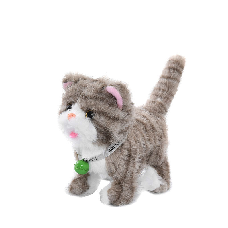 Cross-Border Electric Plush Cat Can Walk, Learn to Speak and Sing, Simulated Leash Kitten Electronic Pet Children's Toy