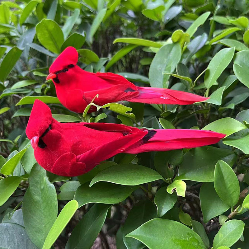 14cm Cardinal Bird Christmas Red Bird Foam Bird Artificial Bird Christmas Decoration Christmas Tree Longdie Crafts