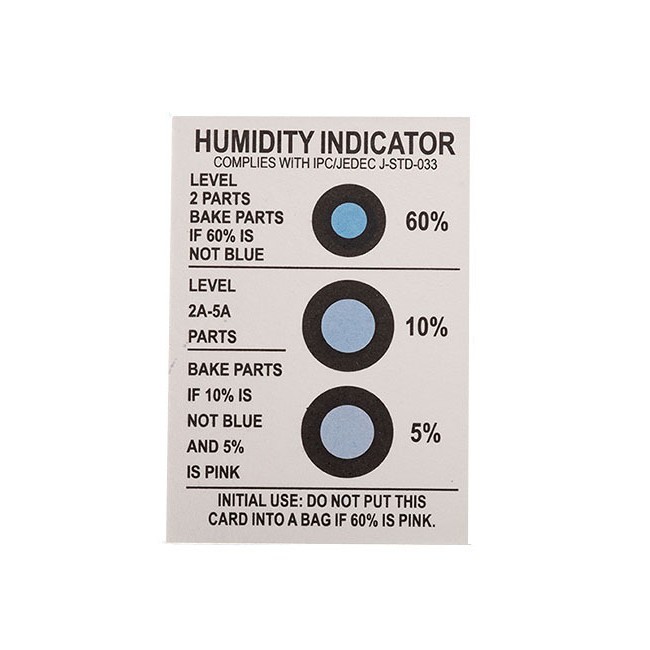 Blue 3-Point Cobalt-Free Humidity Indicator Card Ic Digital Component Humidity Display Card Three-Point Humidity Card