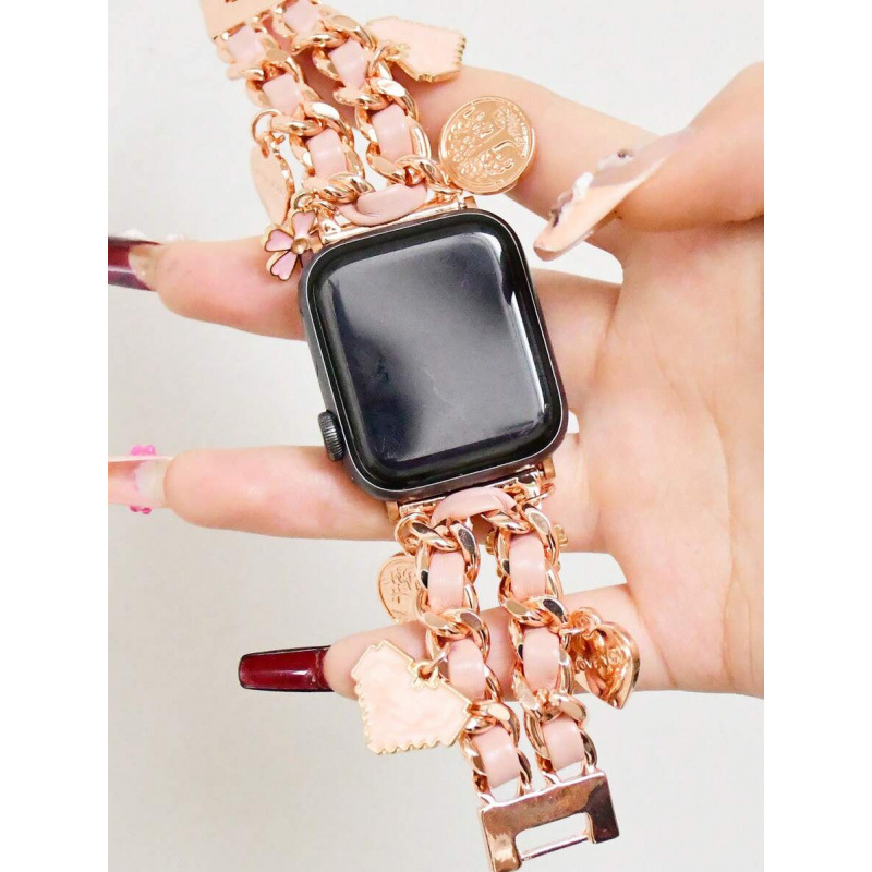 Cross-Border Style Alloy Watch Band with Pendant Fit For38 40 41 4244