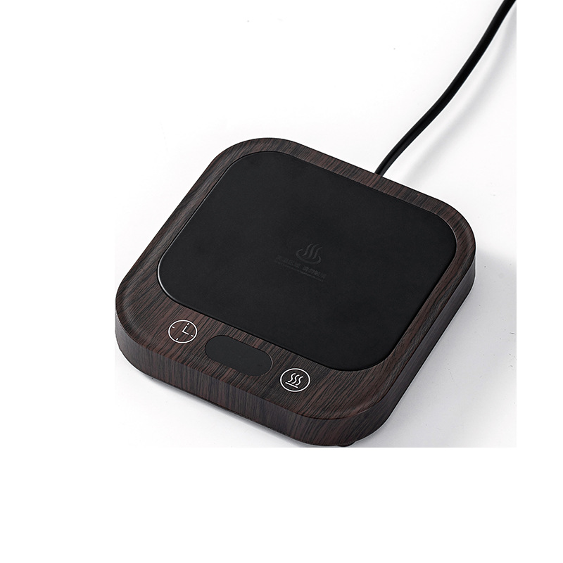 New Wood Grain Warming Coaster 55-Degree Insulation Pad Coffee Heating Base Office Warming Cup Smart Constant Temperature Coaster