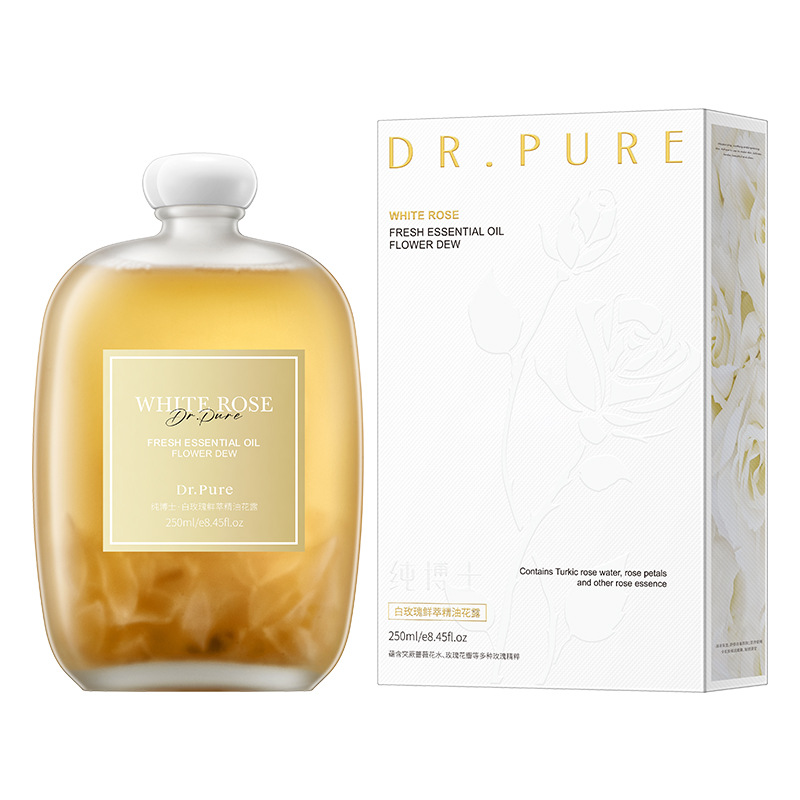 Pure Doctor White Rose Fresh Extract Essential Oil Floral Water Moisturizing and Moisturizing Toning Essence Water Brightens Skin Pure Dew Essence