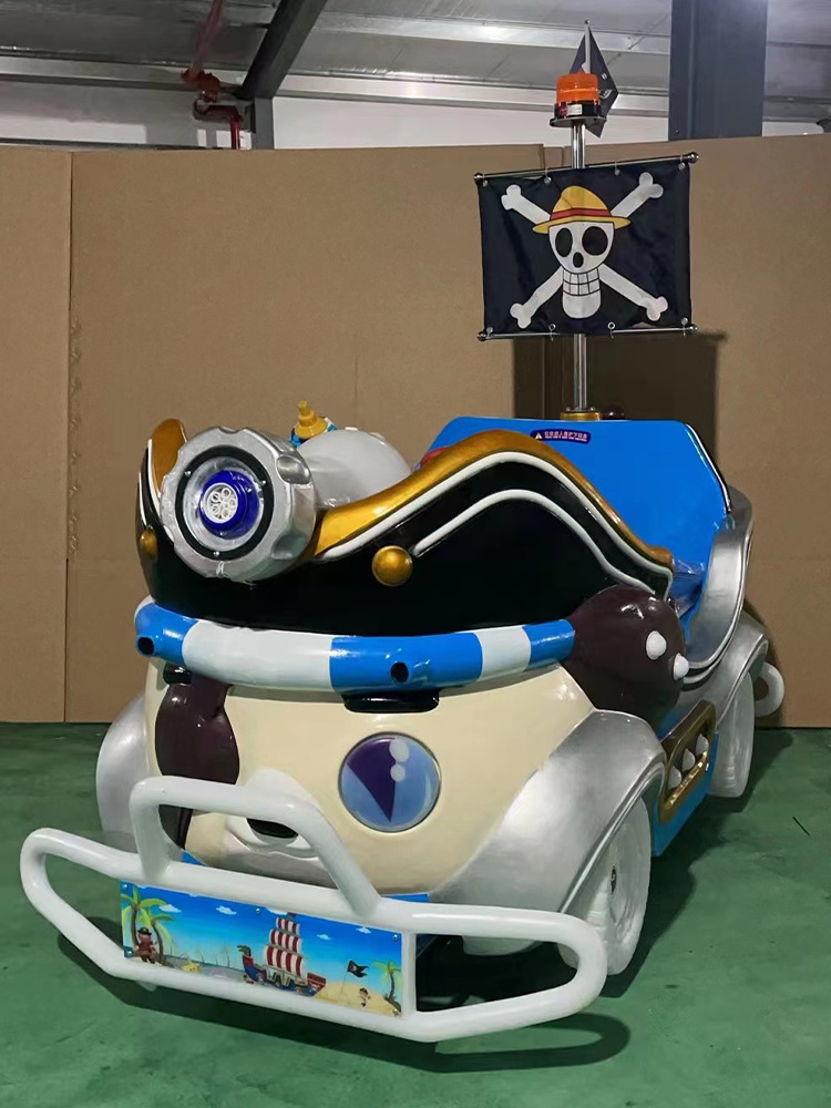 New Square Children's Electric Recreation Car Double Parent-Child Luminous Bumper Car Commercial Stall Big Wheel Toy Car