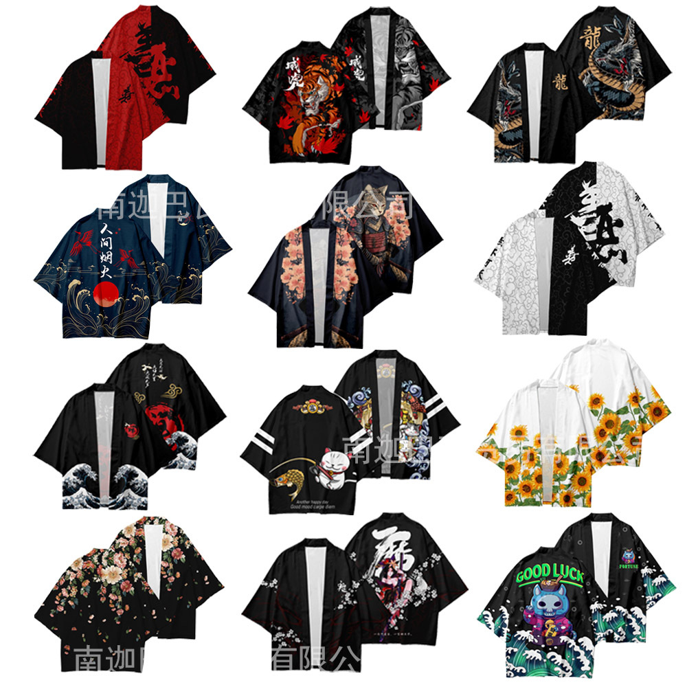 Китайский стиль дракона плащ 3D печать японский кардиган быстросохнущий кимоно рубашка 2026 года