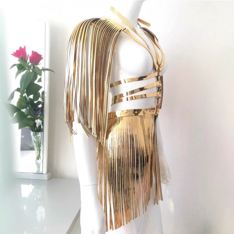 Dropshipping European and American Harajuku Style Nightclub Performance Tassel Shoulder Straps Shawl Accessories