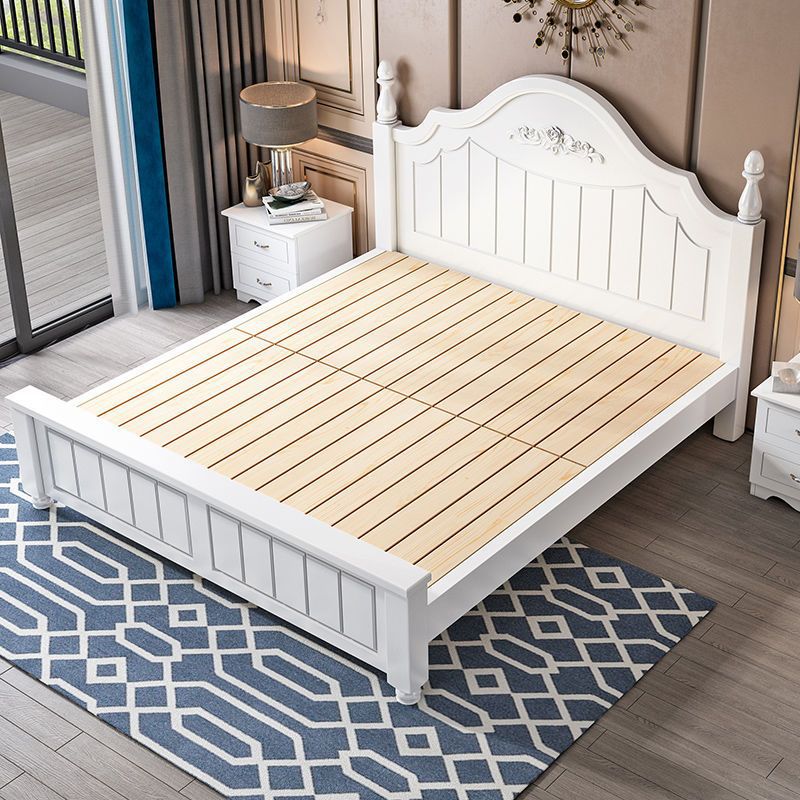 Solid Wood Bed Modern Minimalist 1.68m Double Bed Economical Rental Room 1.2m Master Bedroom Single Bed Frame