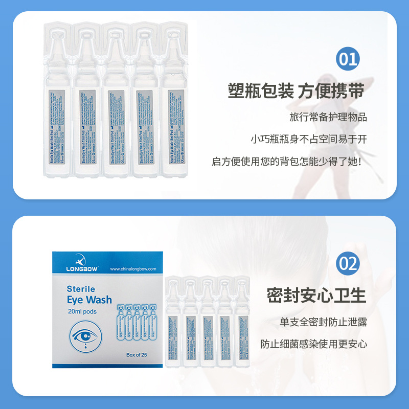 Physiological Bfs Salt Water 20ml Nose Wash Eye Rinse Liquid Wash Contact Lens Tattoo Care Solution Physiological Saline