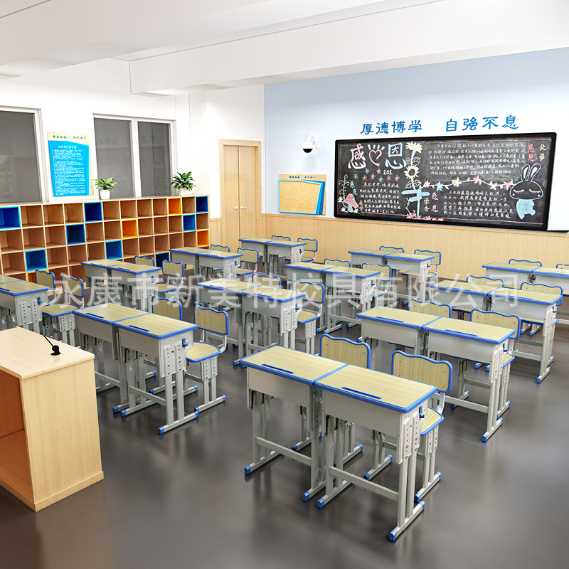 Primary and Middle School Students Desks and Chairs Training Desks and Chairs Trusteeship Tutoring Class Learning Writing Desk Combination Set School Home