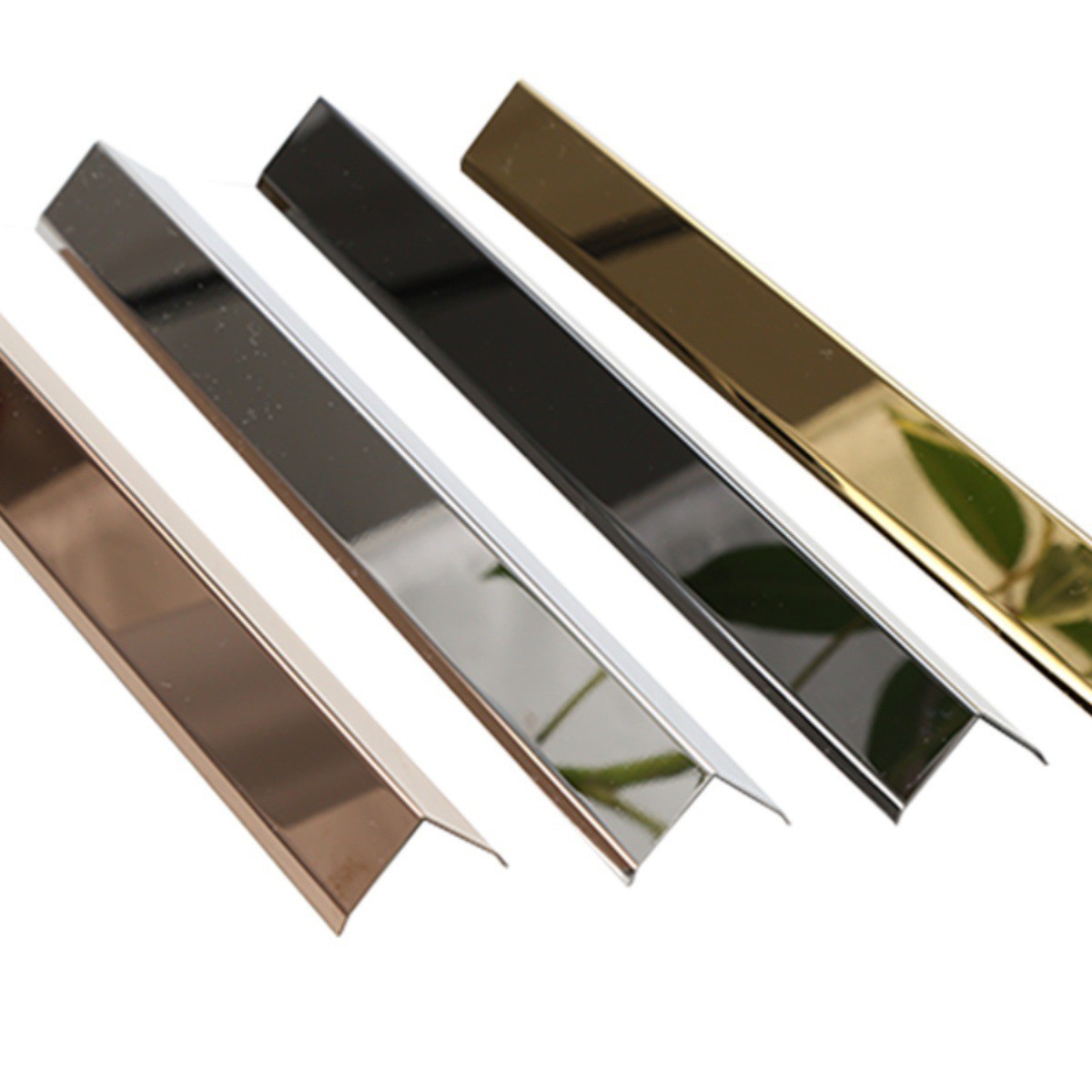 Silver Brushed L-Shaped Stainless Steel Edge Strip Tile Corner Protector Wall Panel Right Angle Wood Floor 7-Shaped Edge Strip