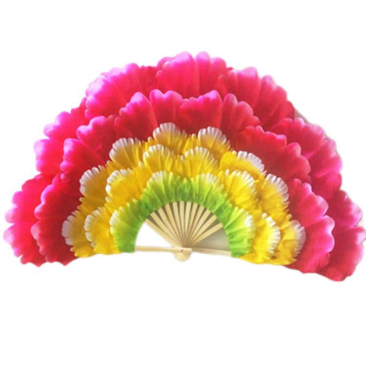 Wholesale Peony Petal Fan Dance Fan Dancing Fan Double-sided Adult Opening Dance Big Petal Fan Square Yangko Fan
