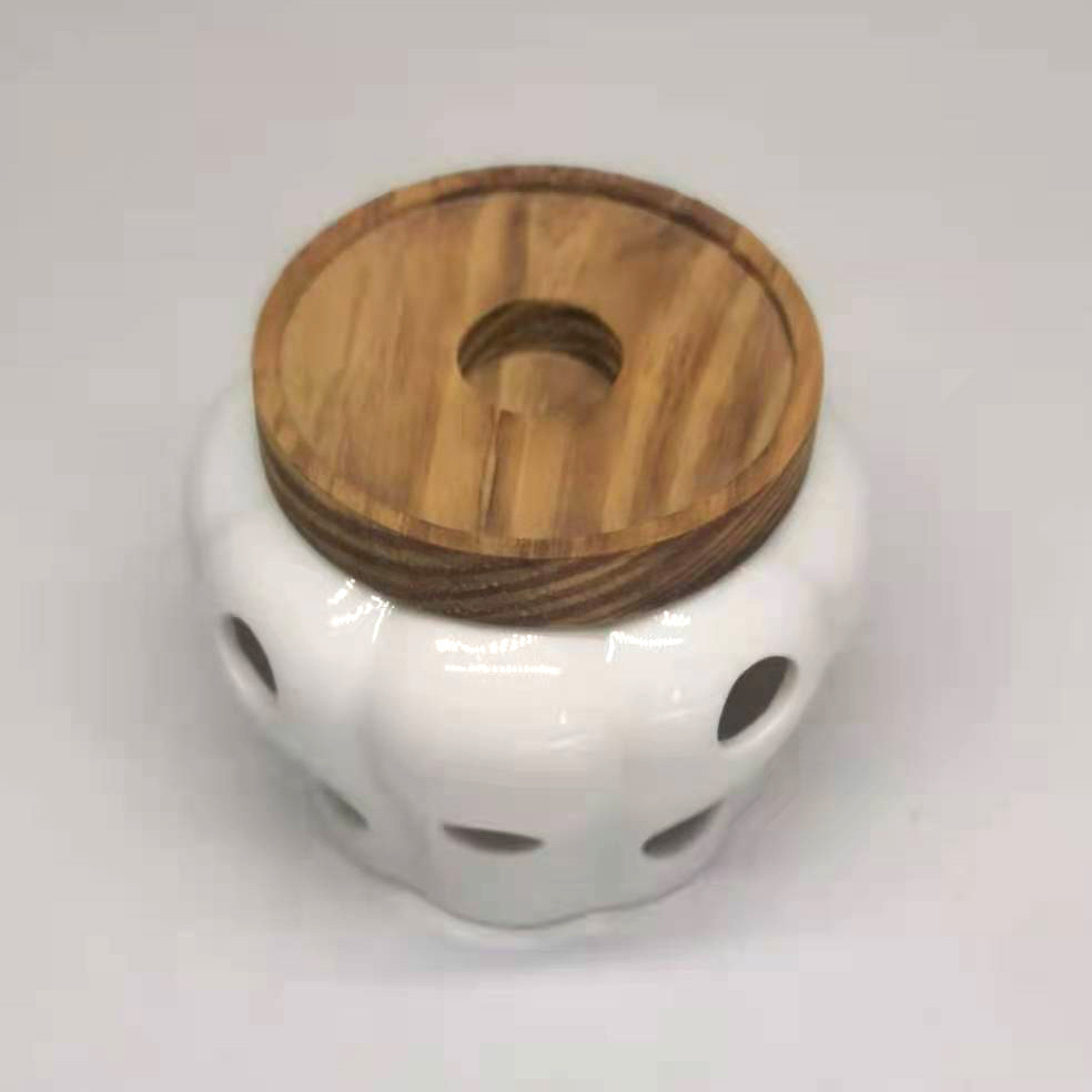 Spot White Ceramic Garlic Jar, Ceramic Garlic Storage Jar, Breathable Garlic and Ginger Storage Jar