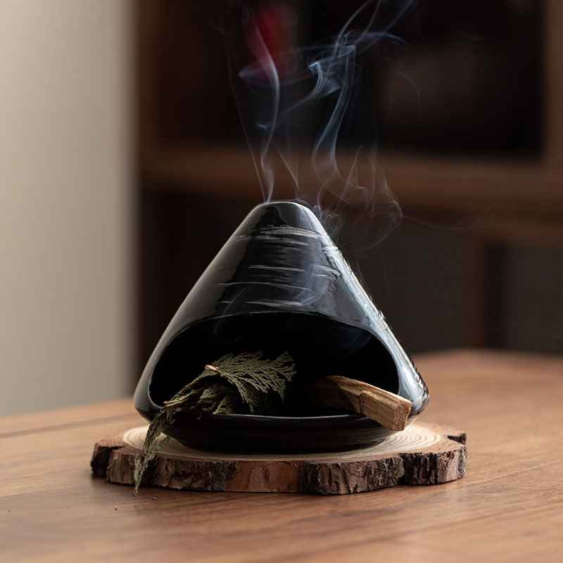 Mount Fuji Small Fireplace Aromatherapy Stove Sage Cedar Peruvian Sacred Wood Ceramic Incense Stove Home Atmosphere Ornaments