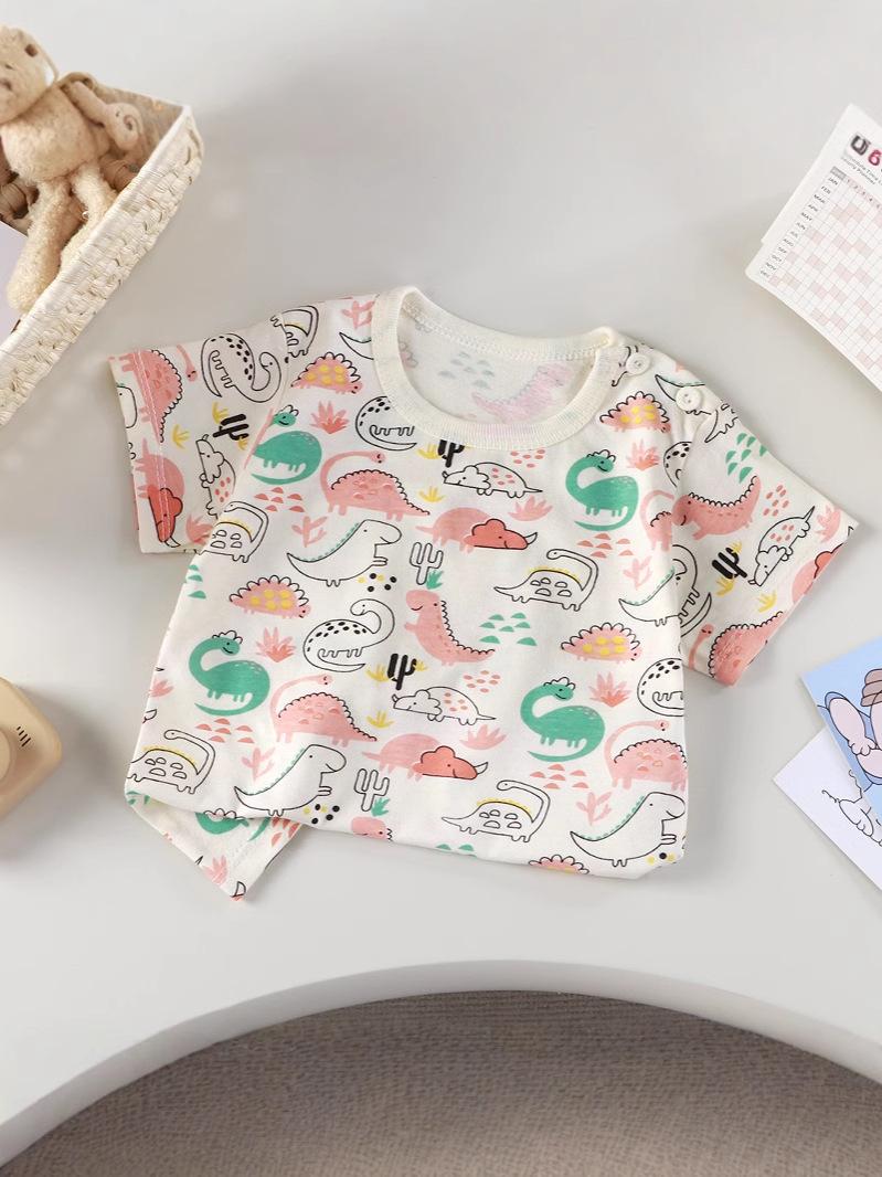 Children's short-sleeved T-shirt cotton girls summer baby baby summer children's clothing new boys' jacket a generation of hair