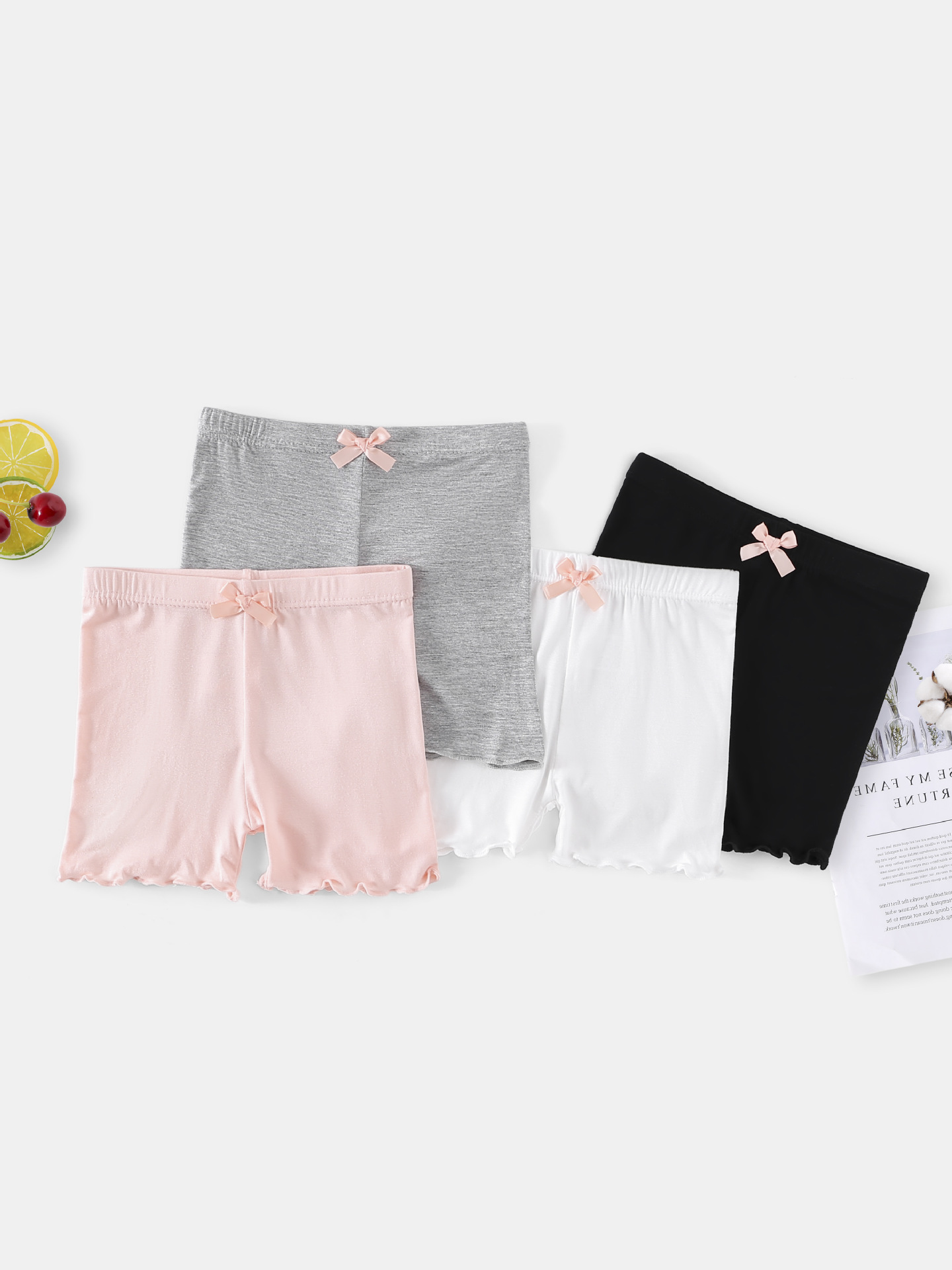 Girls' three-point leggings summer modal children's anti-light safety pants thin student shorts a generation of hair