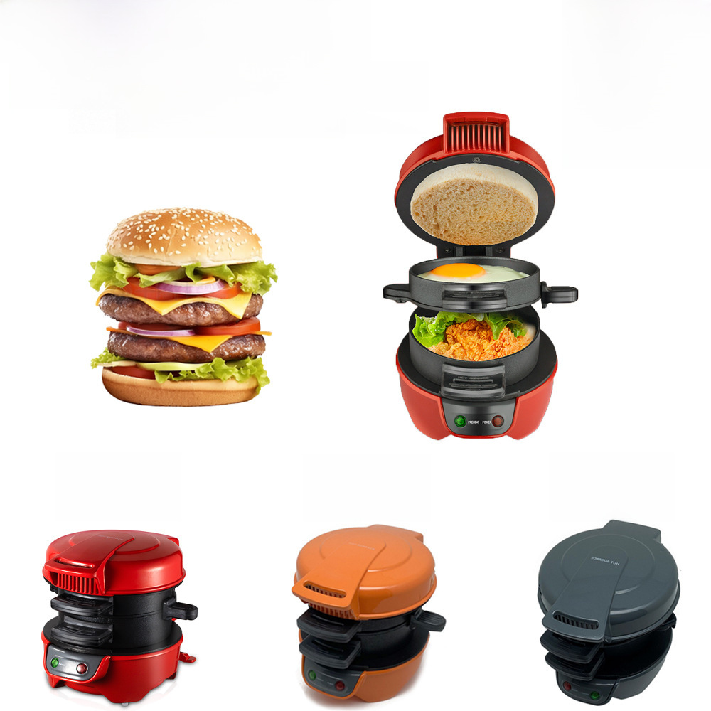 110V Burger Machine Sandwich Machine Household Breakfast Machine Fried Egg Toaster Burgermaker Multifunctional