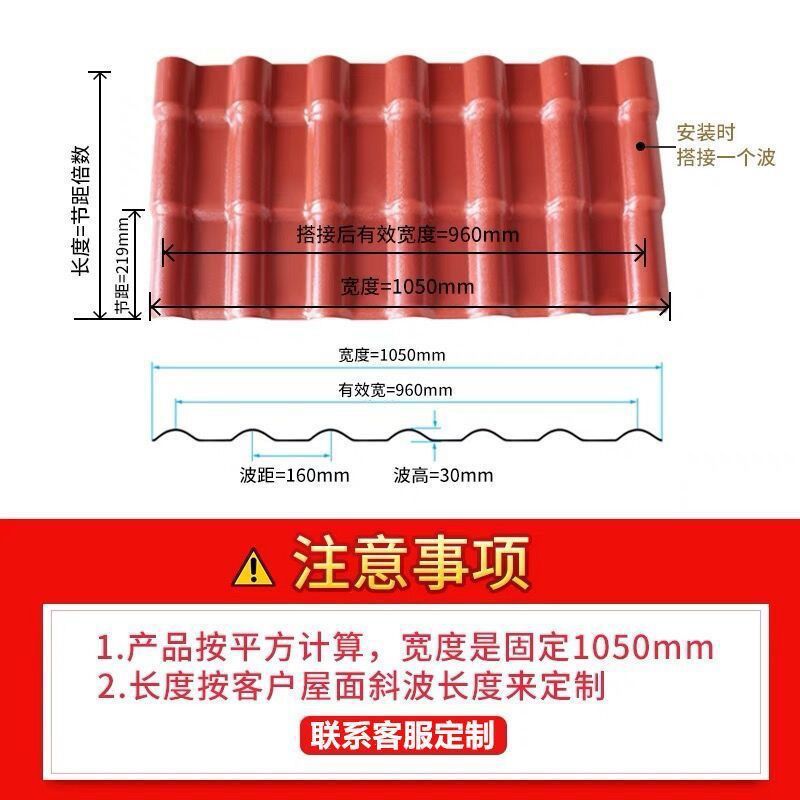 Foshan Factory Antique Glazed Tiles Eaves Tiles 2.3 ㎜ 3.0 ㎜ Roof Asa New Synthetic Resin Tile