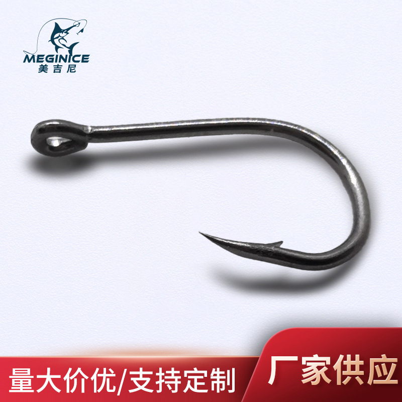 Bulk Tube with Iseni Fish Hooks with Holes, Crooked Mouth and Barbed Fish Hooks, Large Fish Hooks for Rock Fishing, Factory Wholesale