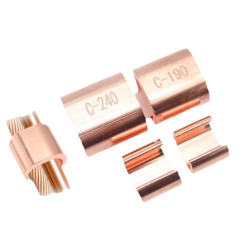 C- type copper wire clamp double-wire parallel clamp cable branch butt joint CCT copper wire clamp clip fixed wiring clamp tinned