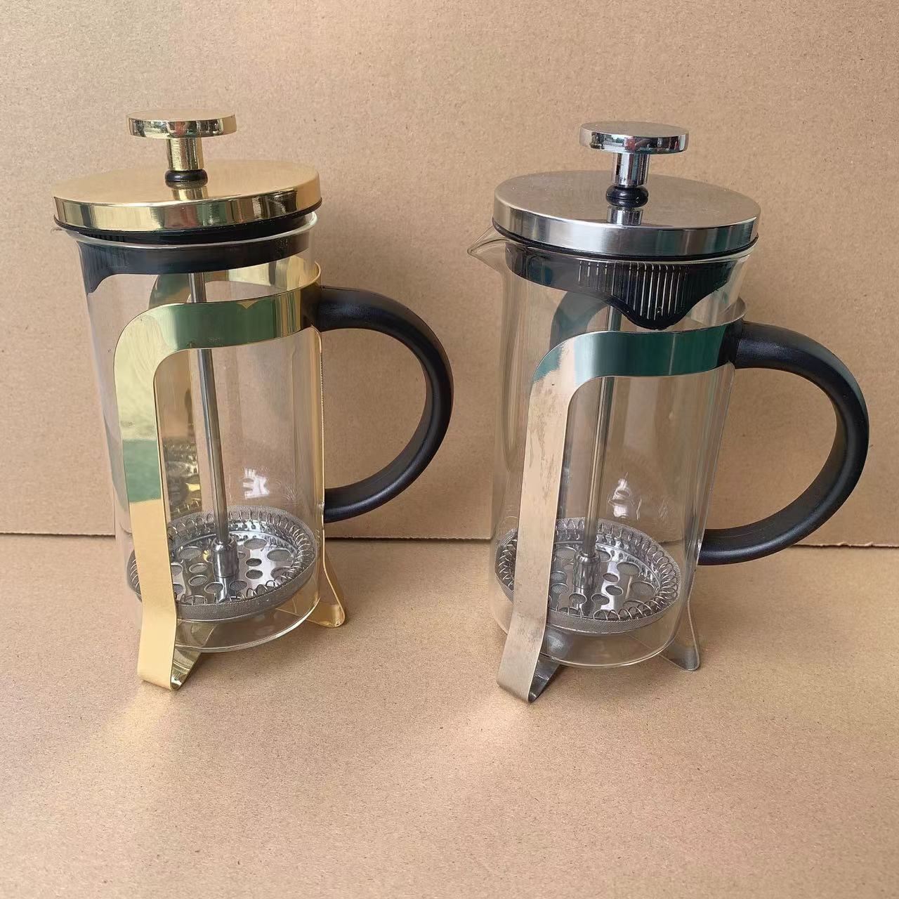 Coffee Pot for Home Use, French Press Pot, Glass Tea Maker, Hand-Pressed Filter Cup, Cold Brew Pot, Bamboo French Press Pot