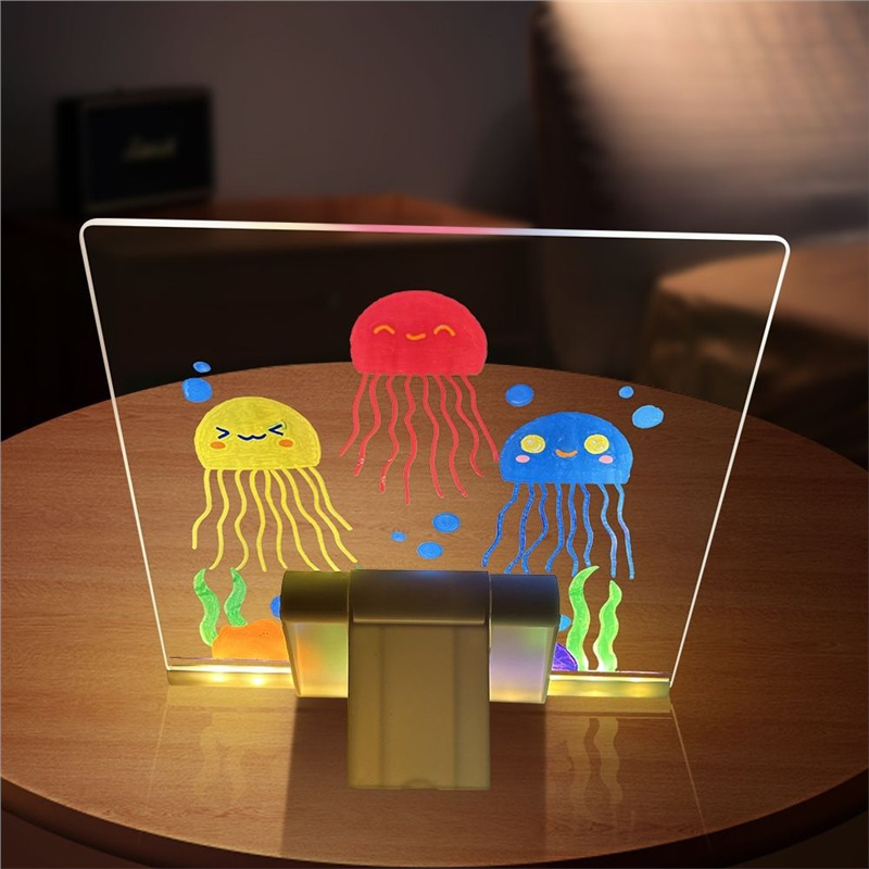Reuse Kidsren's Gifts Luminous Drawing Board DIY Handwriting Board Kidsren's Eye Protection Drawing Board with Pen Erasable Toys