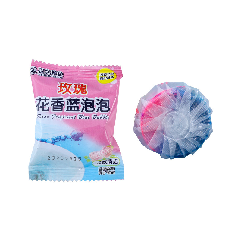 Independent Pack-New Pink Blue Double Color Floral Blue Bubble Toilet Toilet Cleaning Spirit Toilet Toilet Cleaning Ball Deodorant