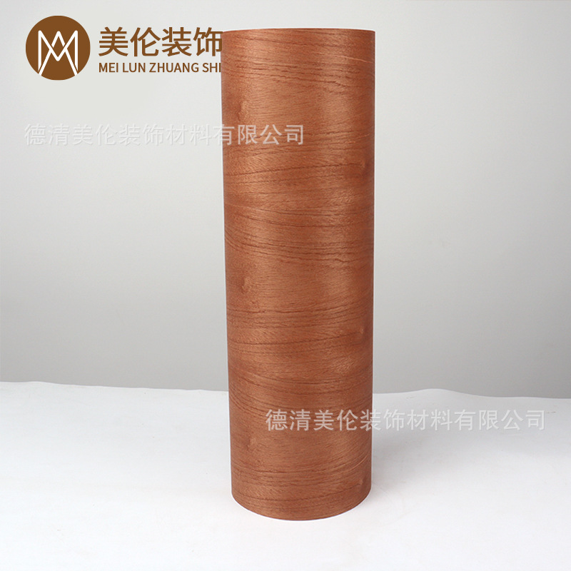 Hot Sale Wide Belt Kraft Paper Natural Sapele Pattern Wood Skin