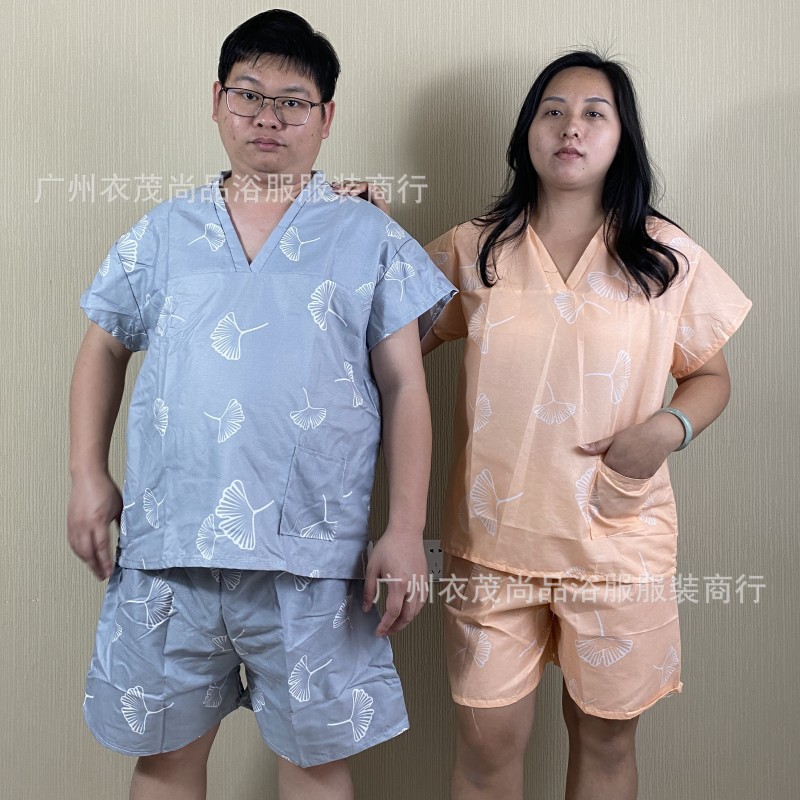 Disposable bath clothes women sauna clothes sweat steaming clothes hotel bathrobe moxibustion cotton men's massage foot physiotherapy clothes wholesale