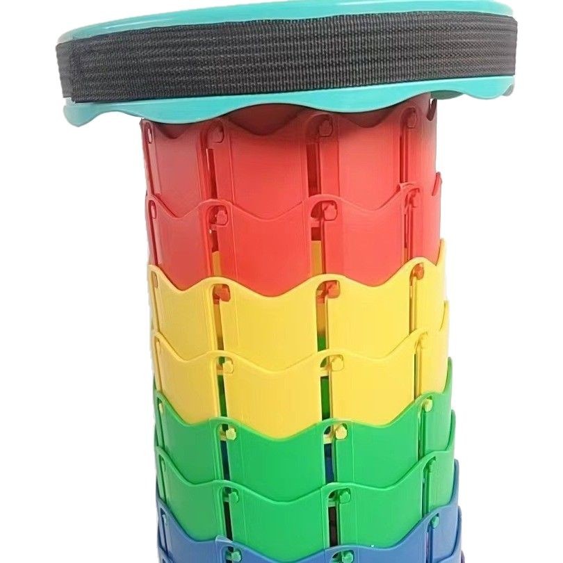 Folding Stretch Outdoor Travel Travel Travel Stall Fishing Portable Storage Shoulder Rainbow Folding Stool