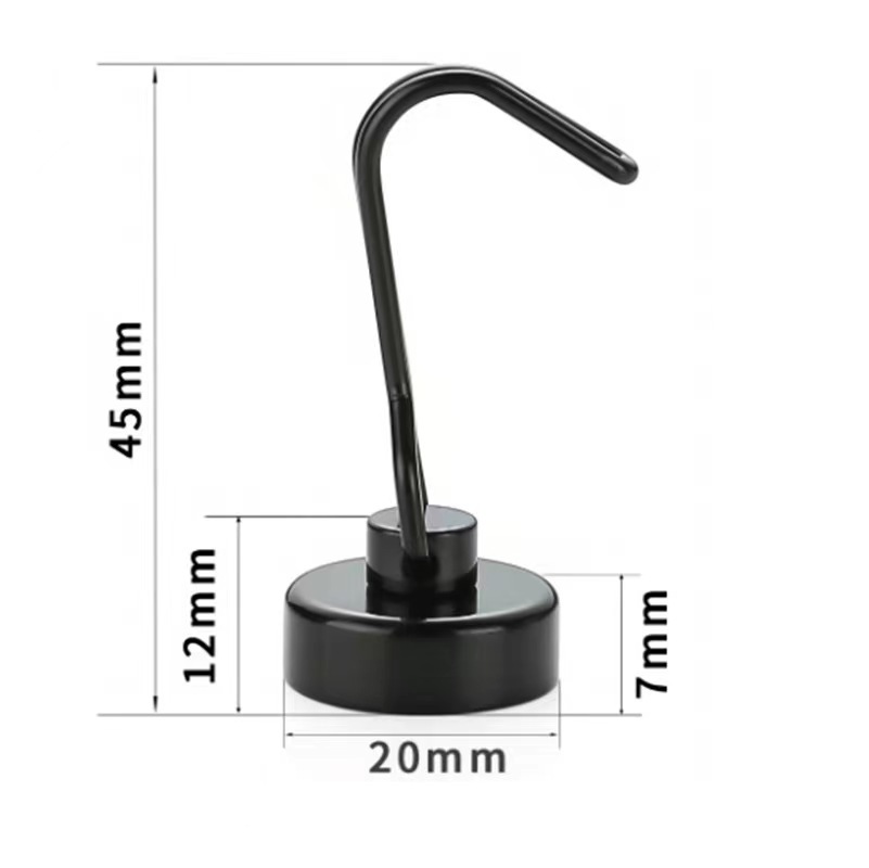 Neodymium Iron Boron Strong Magnetic Hook Anti-Collision Metal Super Strong Suction Cup Magnet Hook Strong Magnetic Fixing Hook Magnetic Patch