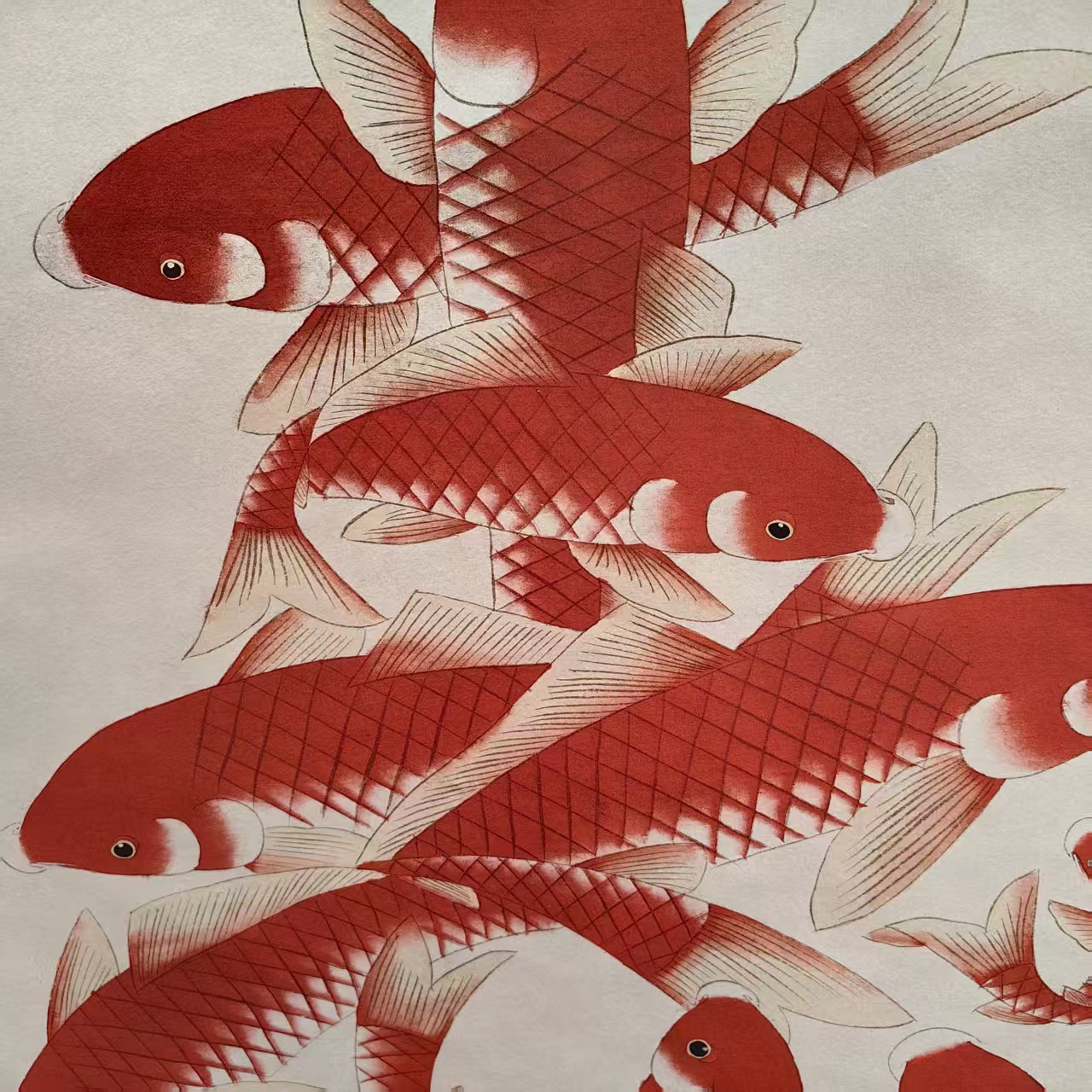 Antique Painting Nine Fishes Offering Longevity 70*170cm 133.2cm Central Hall One Piece Dropshipping