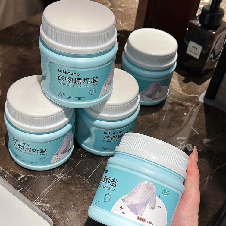 Sufecoco Clothing Explosive Salt Household Laundry Detergent Decontamination, Mildew Removal, Yellowing and Whitening Color Bleaching Powder Stain Removal Expert
