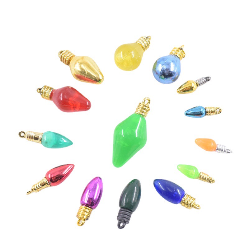 Plastic electroplating Ming stupid small light bulb color Christmas beads decorative accessories pendant festive variety of specifications wholesale