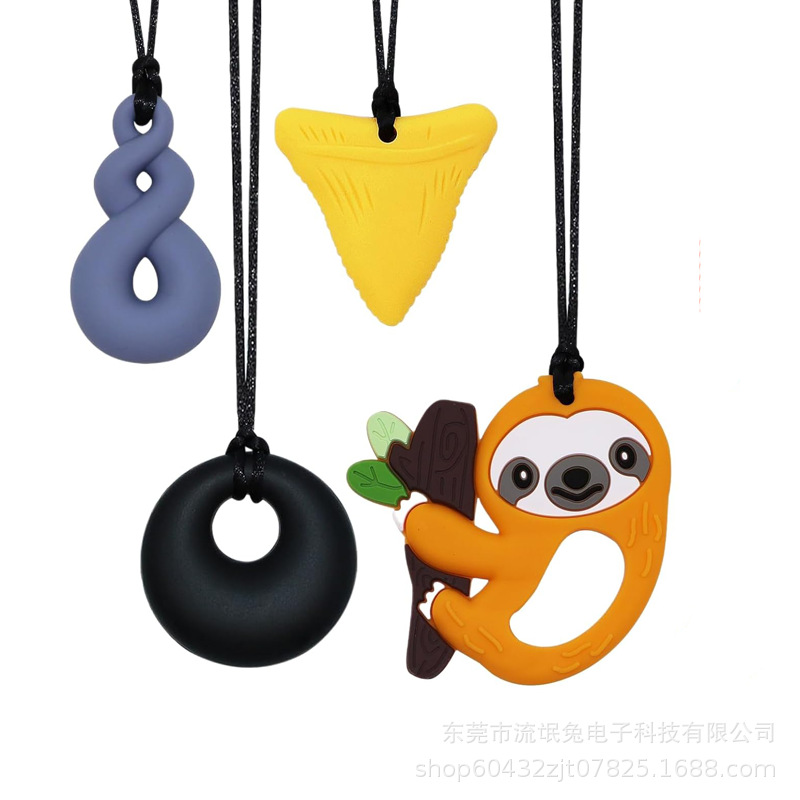 Прямые продажи от производителя ожерелье для жевания акульи зубы аутизм силиконовый акульи жевалка молочный зуб мягкий резиновый жеватель