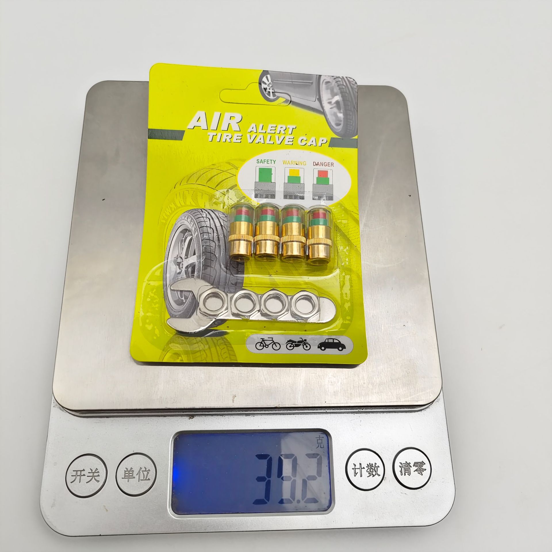 Car Tire Valve Core Cap High-precision Tire Pressure Monitoring Cap Air Pressure Detection Warning Warning Cap Valve Cap Supplies