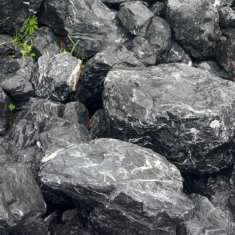 Wholesale Black Mountain Stone Source Factory Garden Landscape Stone Landscaping Black Mountain Stone Mine Straight Hair Supply Landscape Black Mountain Stone Different