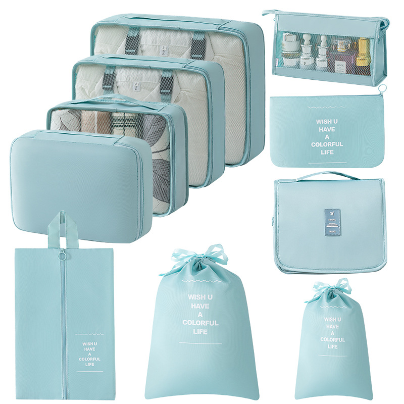 Foreign Trade Cross-Border Seven, Eight and Ninety-Piece Twill Travel Storage Set Multi-Piece Portable Large Capacity Amazon