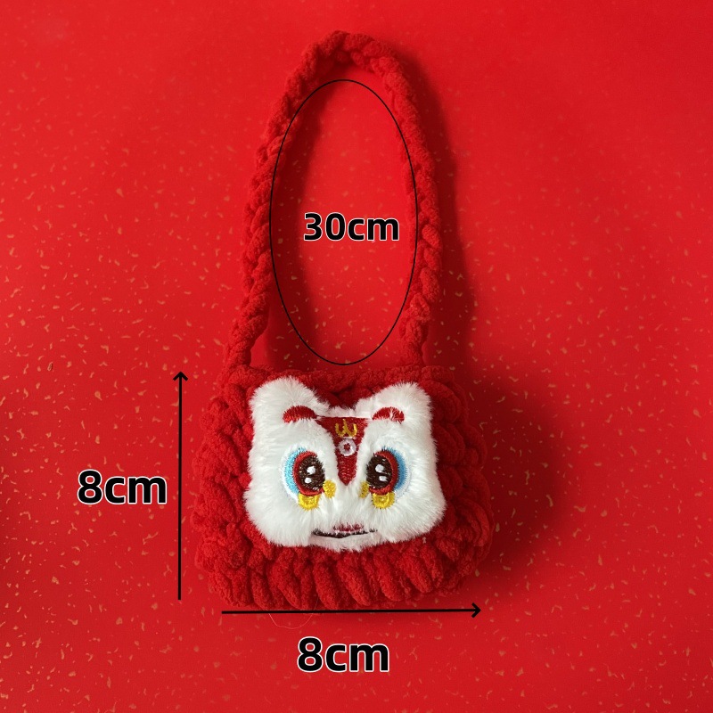 Pet New Year festive wool bag lion bag rich cat dog New Year gift red envelope factory wholesale
