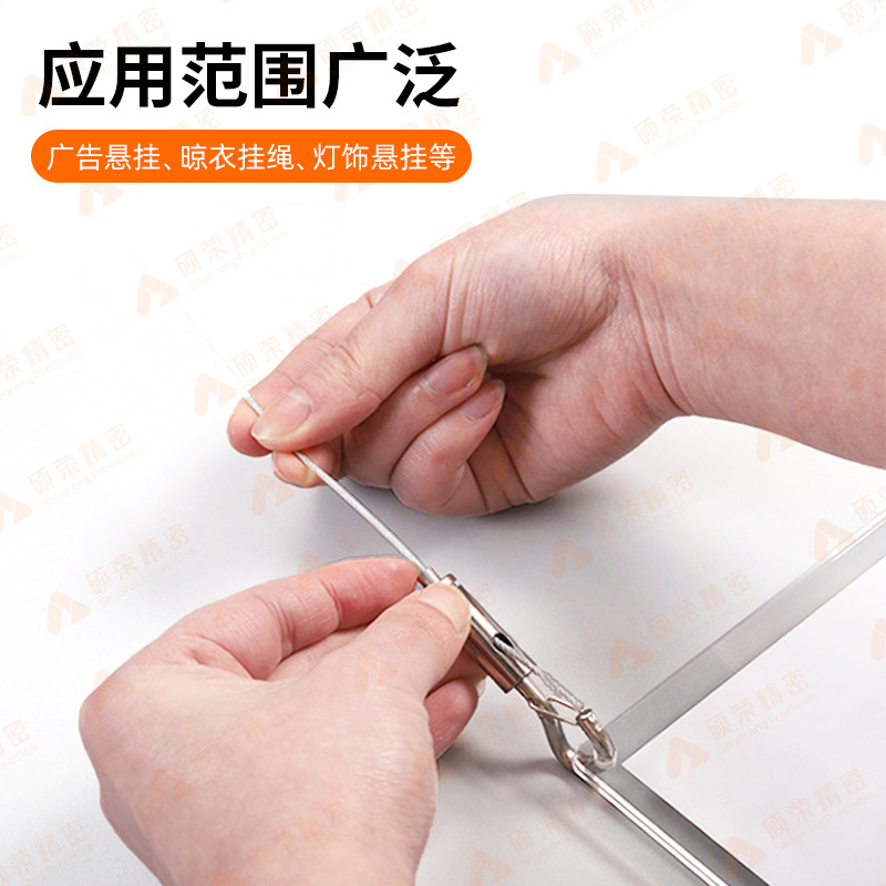 Hanging Mirror Line Advertising Tag Wire Rope Safety Hook Hanging Rope Lamp Hanging Line Lockable Hook Safety Rope